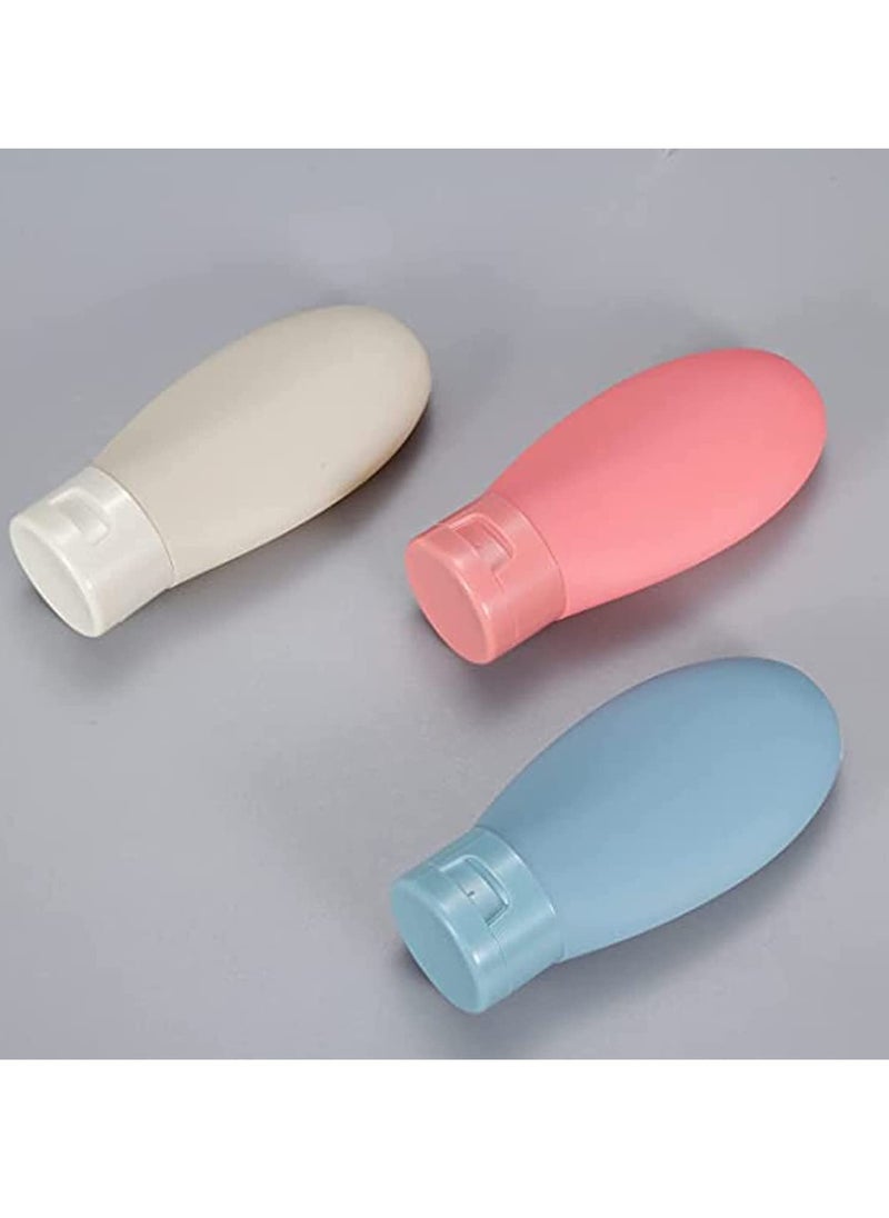 KASTWAVE - 3 Pcs Travel Bottles Set,60ML Travel Bottles Containers, Small Mini Empty Plastic Squeeze Bottles for Travel Toiletries, Shampoo and Conditioner with Storage Bag - Image 1