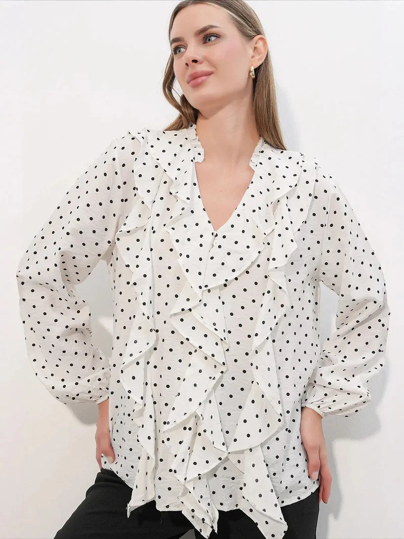 Big Dart Dusty White BDART Women's Viscose Nylon Shirt for Women | Best Price UAE