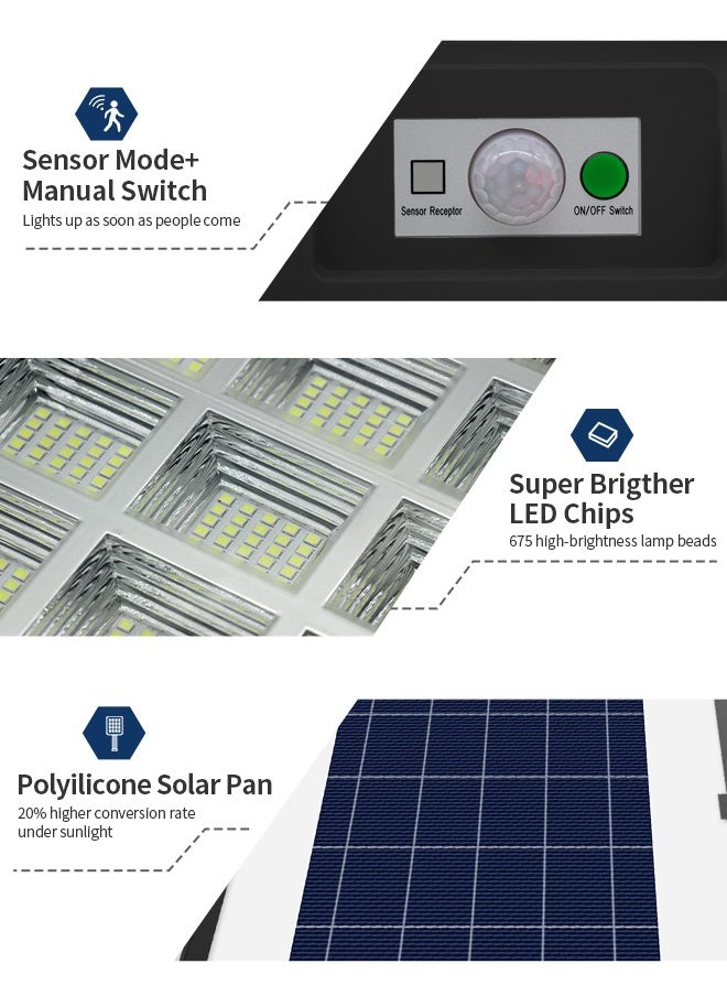 Outdoor Solar LED Street Light with Motion Sensor, IP66 Waterproof and Dustproof Rated Solar Wall Light with Remote, Floodlight for Backyard and Garage - pzsku/Z03FA8C8CC95ED90427E0Z/45/_/1734416565/f862fae6-16b4-4536-94b0-de2afa725eb7