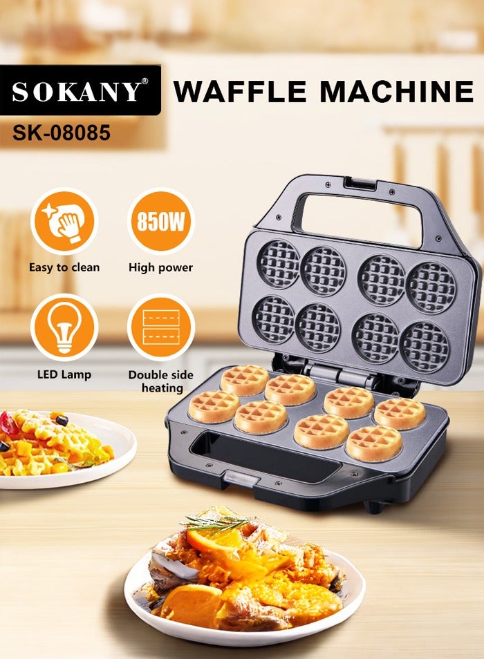 sokany Electric Waffle Maker,850W 8 Slice Non Stick Teflon plates & Adjustable Temperature Control,SK-08085  - Image 2