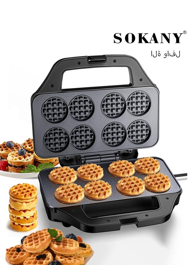 sokany Electric Waffle Maker,850W 8 Slice Non Stick Teflon plates & Adjustable Temperature Control,SK-08085  - Image 1