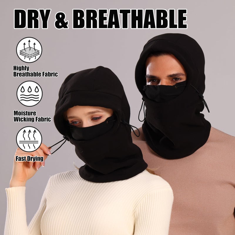 Fsmiling Fleece Balaclava Ski Mask for Men Women Winter Face Mask Full Face Cover Cold Weather Gear Skiing Snowboarding Neck Gaiter - Image 4