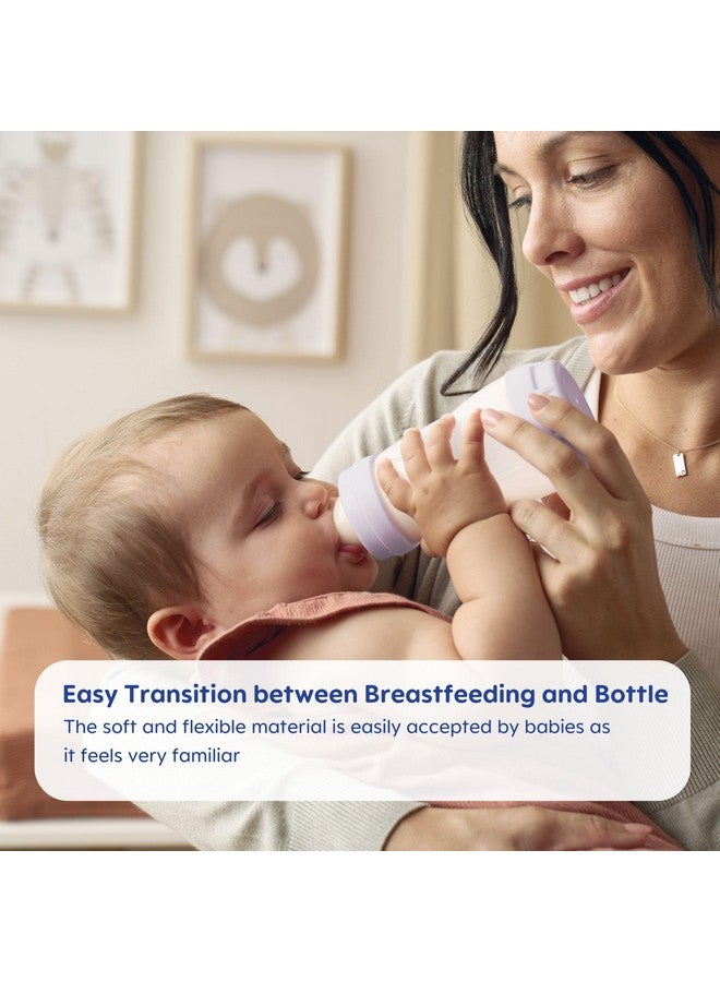 مام مجموعة حلمات زجاجات MAM ذات التدفق المختلط - حلمة تدفق بطيء المستوى 1 وحلمة تدفق متوسط المستوى 2، للمواليد الجدد فما فوق، حلمات سيليكون SkinSoft لزجاجات الأطفال، تناسب جميع زجاجات MAM، عبوة من 4 قطع - Image 2