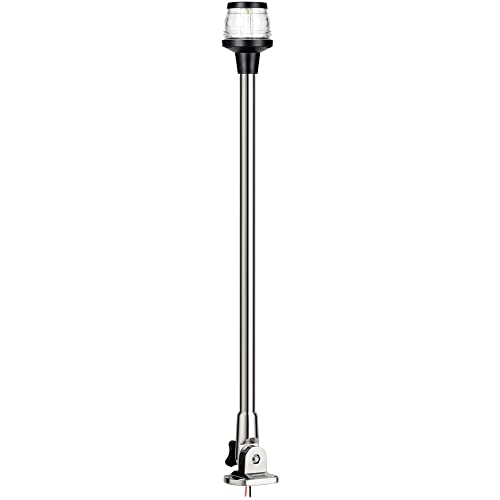 MARINE SYSTEM Made 3NM LED Fold Down Boat Stern Light All Round 360 Boat Anchor Light for Pontoon and Fishing Boat 1224V 25 SS - Image 1