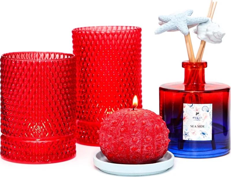 ميسي Red Diamond Glass Vase/candle holder (14 Cm)