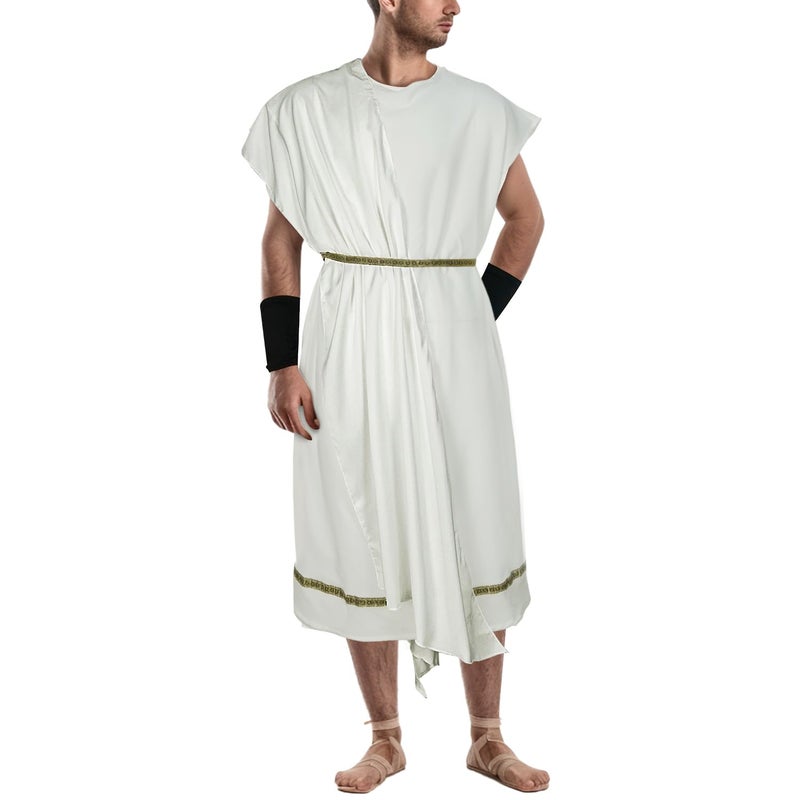 NEKIFUI Men's Toga Costume Adult Greek God Roman Party Accessories Set(Z3744WH,XL) - Image 4