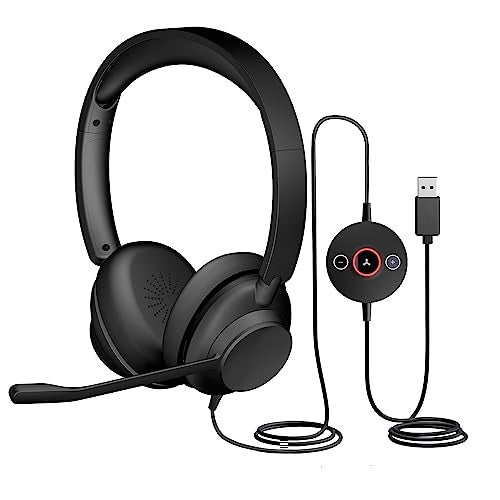 Cyber Acoustics CA Essential ANC & ENC USB Headset (HS-1500USB) – Professional USB Headset with Advanced Noise-Cancelation Technology, in-line Controls, Comfortable - Image 1