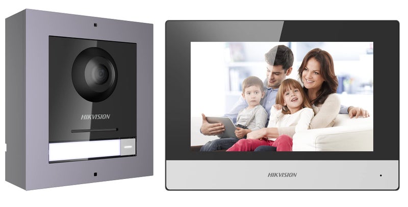 Hikvision IP Based Video Door Phone/Bell|7-inch Colorful TFT Screen|Video Resolution 1080p|Wide Angle Coverage|BuiltIn Microphone Loudspeaker|Echo Cancellation|Water& Dust Resistant| Wired (DS-KIS602) - Image 1