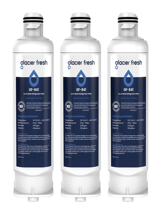 GLACIER FRESH فلتر مياه بديل من جلاسير فريش DA97-17376B HAF-QIN لأجهزة سامسونج HAF-QIN/EXP، DA97-08006C، RF23M8070SG، RF23M8070SR، RF23M8090SG، RF23M8090SR، RF23M8570SR، RF23M8590SG (عبوة من 3 فلاتر) - Image 1