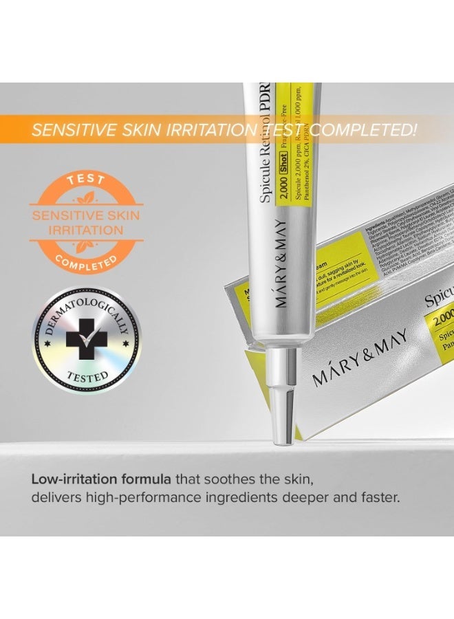 MARY & MAY Spicule Retinol PDRN Cream - Korean Face Moisturizer with Marine Spicules & Nano Liposome Retinol - Pore Texture Firming Treatment, Ceramide Panthenol for Sensitive Skin, 15g / 0.5 oz - Image 5