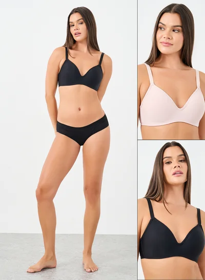 Styli Styli Pack of 2 - Molded Cup T-Shirt Bra