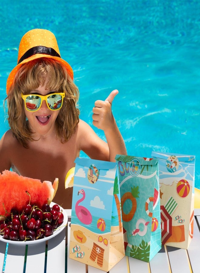 HEJIN 30 PCS Pool Party Favor Bags with 36 Stickers, Summer Gift Bags Pool Party Decorations Supplies for Kids, Mermaid Goodie Bags Beach Gifts for Birthday, Baby Showers, Wedding - Image 5
