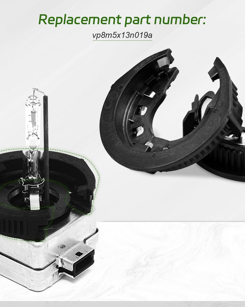 YUANTUO Headlight Bulb Holder Retainer Clip Ring Fit for Chevrolet/GMC/Dodge/Jaguar/Evoque/Tesla 2010-2020, Headlamp Bulb Holder Retainer Snap Ring Type C, 2 PCS - Image 4