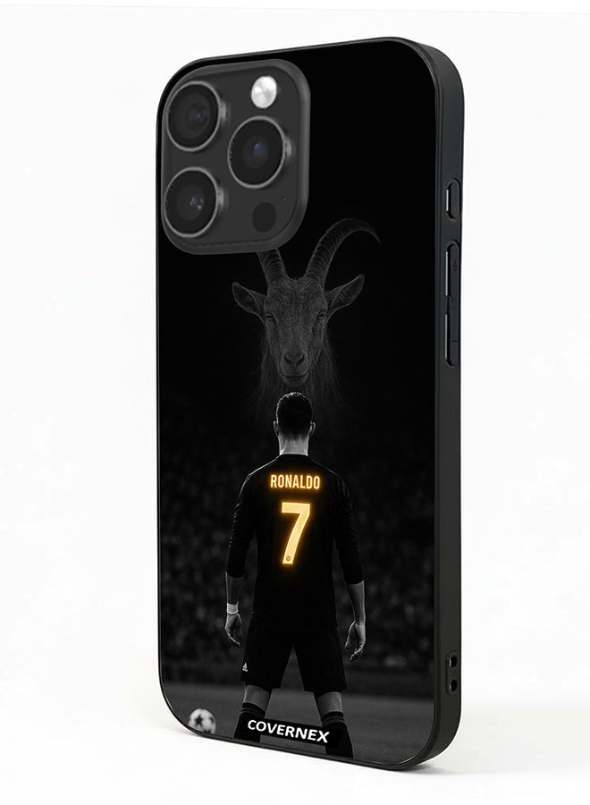 Covernex Apple iPhone 15 Pro Protective Case Cover Printed Featuring The GOAT Tribute Cristiano Ronaldo - Image 1