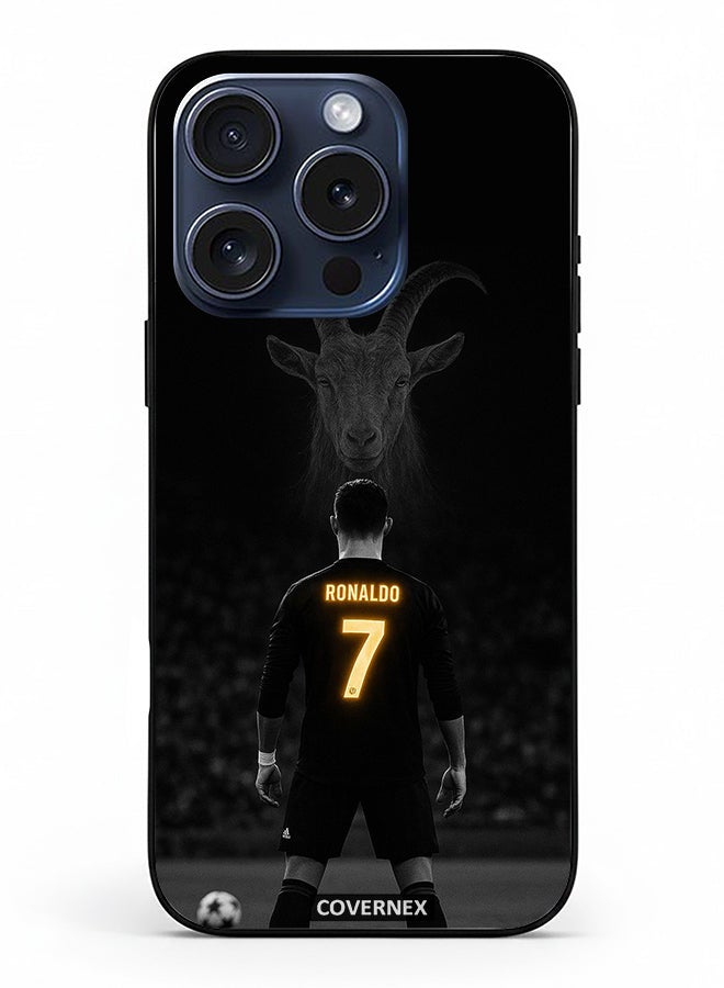 Covernex Apple iPhone 15 Pro Protective Case Cover Printed Featuring The GOAT Tribute Cristiano Ronaldo - Image 2