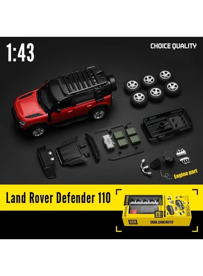 CCA 1 43 RoveR Defender Red Silvery Car Model With Opening Doors DIY Accessories Gift - Image 1