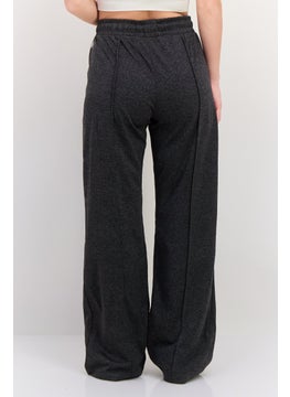 KANGOL Women Regular Fit Brand Logo Wide Leg Pants, Dark Charcoal  - Image 3