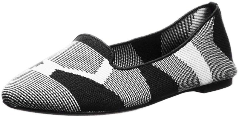 Skechers Women's Cleo-Sherlock-Engineered Knit Loafer Skimmer Ballet Flat, Black/White, 8 - Image 1