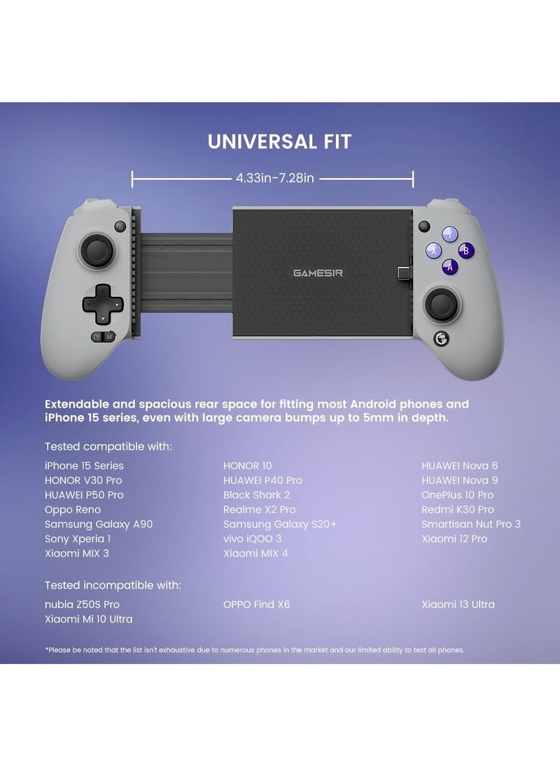 GameSir G8 Galileo نوع-C وحدة تحكم ألعاب محمولة للأندرويد والآيفون 15 سلسلة (USB-C)، لعبة اللمس والتشغيل مع محركات هول والمشعل 3.5 مم جاك الصوت - Image 3