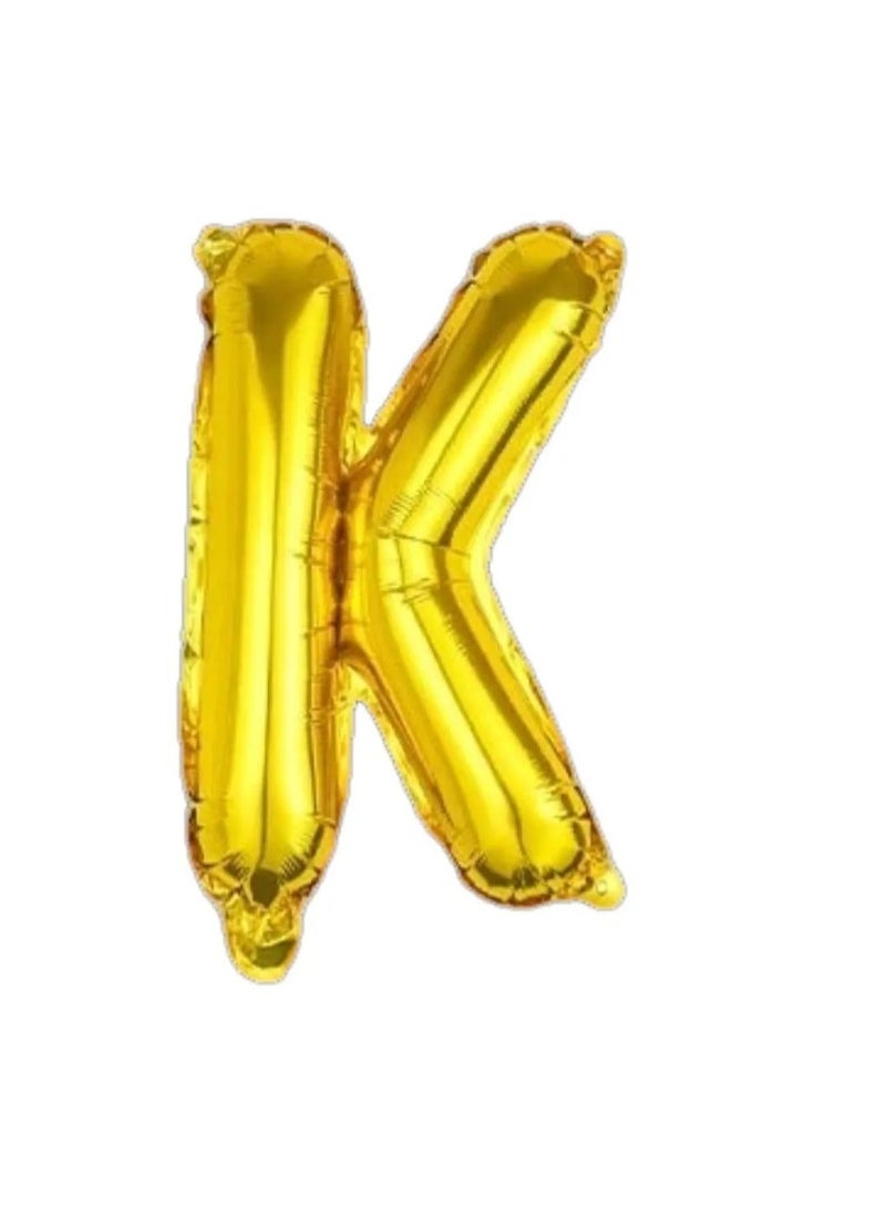 بالون حرف "K" باللون الذهبي لحفلات اعياد الميلاد والتخرج وجميع المناسبات - Image 1