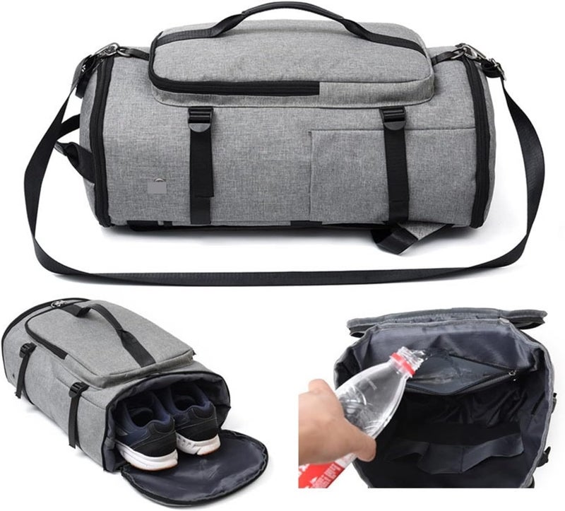 Handcuffs Travel Backpack for Men & Women | Multicompartment Weekender Backpack | Ideal for Trekking, Hiking, Camping, Cycling, Gym | Duffel Shoulder Bag | Carry On Sports Bag (Grey) - Image 5