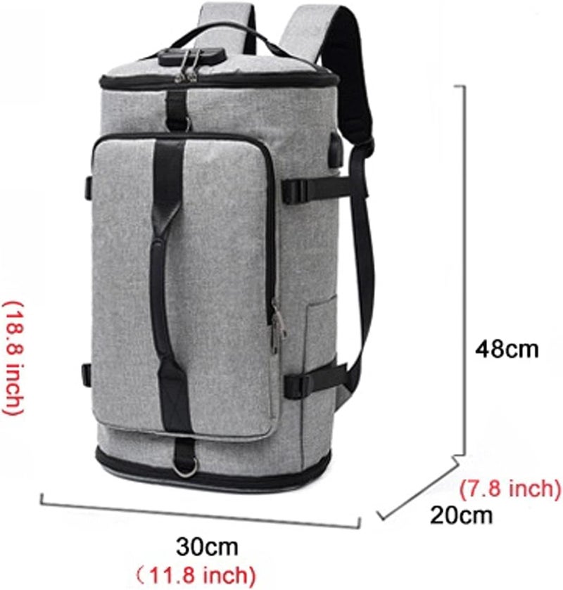 Handcuffs Travel Backpack for Men & Women | Multicompartment Weekender Backpack | Ideal for Trekking, Hiking, Camping, Cycling, Gym | Duffel Shoulder Bag | Carry On Sports Bag (Grey) - Image 3