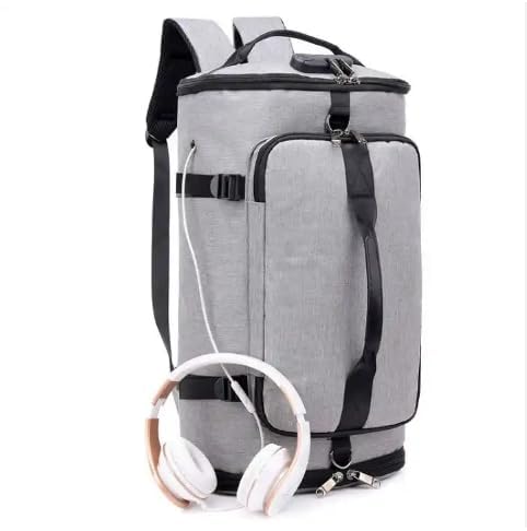 Handcuffs Travel Backpack for Men & Women | Multicompartment Weekender Backpack | Ideal for Trekking, Hiking, Camping, Cycling, Gym | Duffel Shoulder Bag | Carry On Sports Bag (Grey) - Image 2
