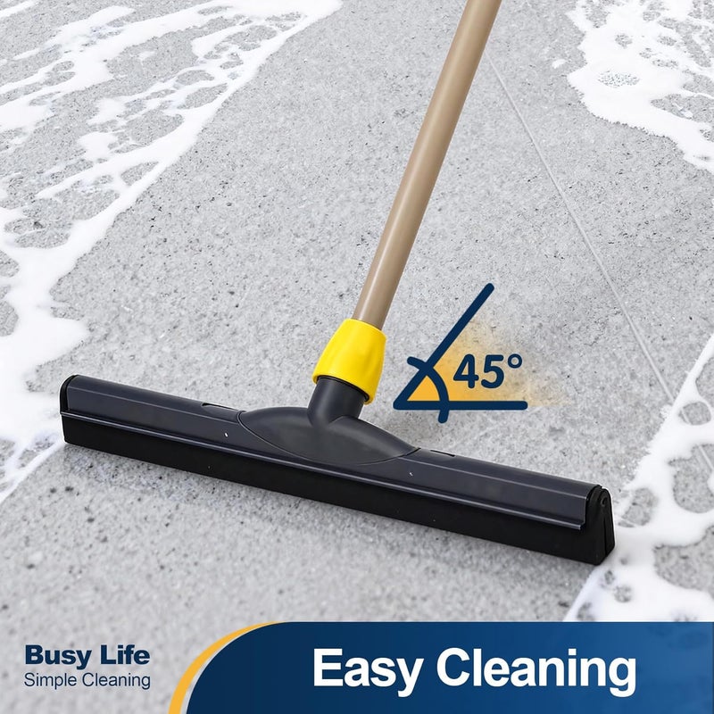YOCADA Floor Squeegee Scrubber Adjustable Telescopic Pole Heavy Duty Household Broom EVA Foam Blade for Garage Courtyard Shower Bathroom Floor Marble Glass Tile Water Foam Cleaning - Image 4