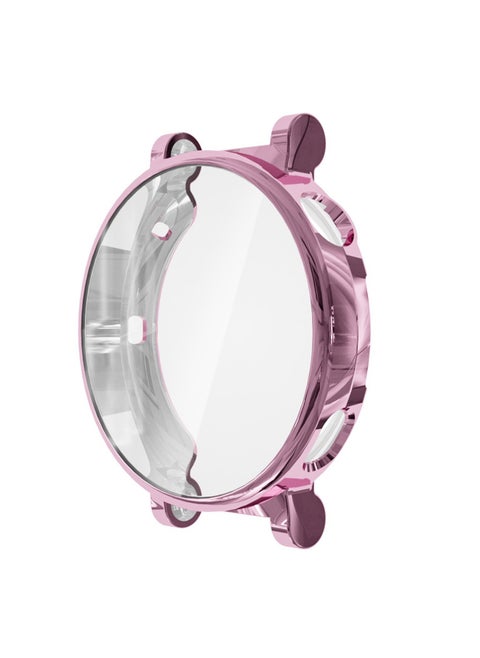 1 Pack Case with Tempered Glass Screen Protector Compatible With Huawei Watch GT4 41mm With 9H Hardness 360 Degree All-Round Protective Ultra Thin TPU Protective Cover (Transparent + Pink)