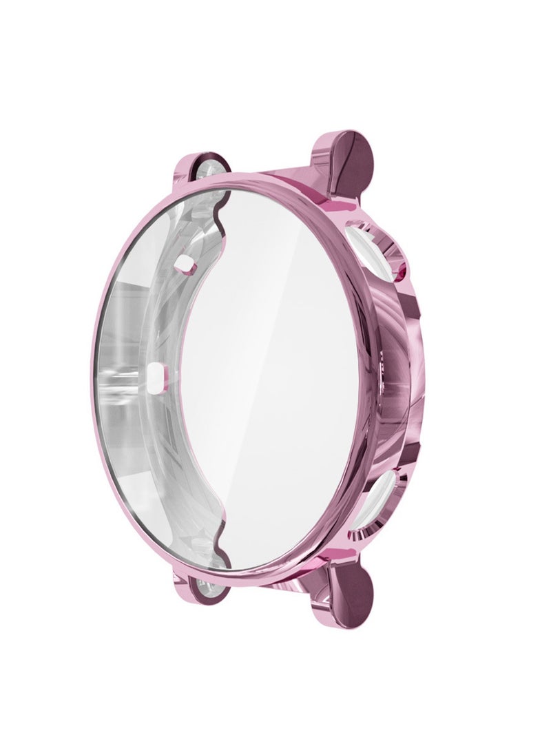 X-level - 1 Pack Case with Tempered Glass Screen Protector Compatible With Huawei Watch GT4 41mm With 9H Hardness 360 Degree All-Round Protective Ultra Thin TPU Protective Cover (Transparent + Pink) - Image 1