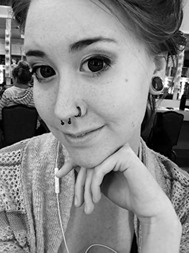 QWALIT Fake Nose Ring Hoop - Faux Septum Clip On for Women and Men - Non Piercing Silver Black - Image 2