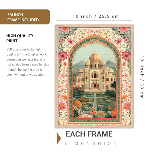 kotart Madhubani Art Wall Painting Traditional Home Decoration With Frame For Living Room Bed Room Hotel Wall Decor Digital Reprint Engineered Wood Set of 6 Size 10 x 13 inch - Image 2