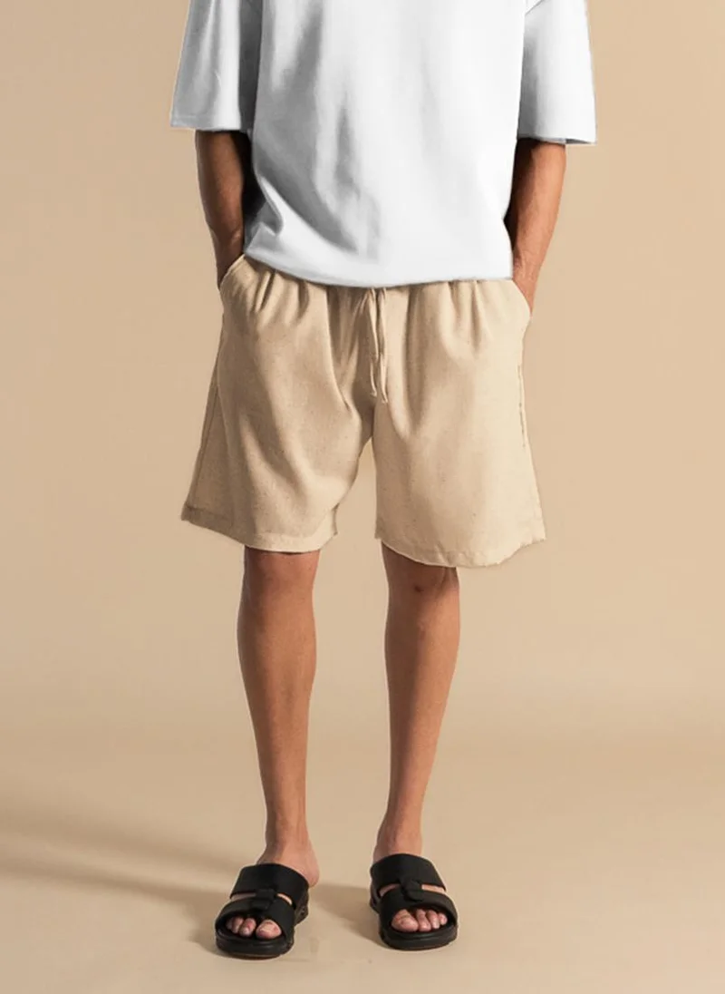 شايبس LINEN BLEND JOGGER WAIST SHORTS