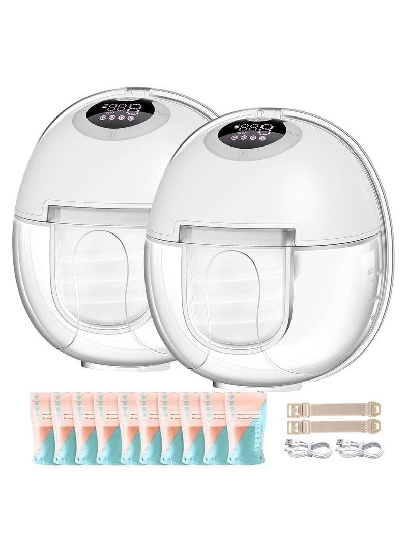 Breast Pump, Wearable Breast Pump,Hands Free Breast Pump, Electric Portable Breast Pump with 4 Mode  9 Levels, Wireless Breast Pump Hand Free, 2 Pack - Image 1