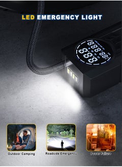 HomarKet Portable Cordless Car Battery Emergency Starter, Tire Air Pump, Air Compressor To Easily Inflate Tires, LED Display, With Flashlight, Mobile Power Supply, Large Capacity Storage  - Image 5