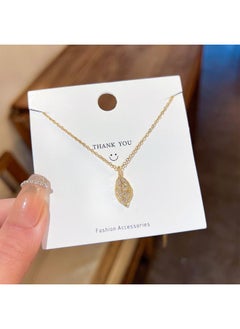 نيبمينينت New Titanium Steel Necklace Jewelry Female Niche Design Net Red Pendant Versatile High-grade Non-fading Light Luxury Clavicle Chain 