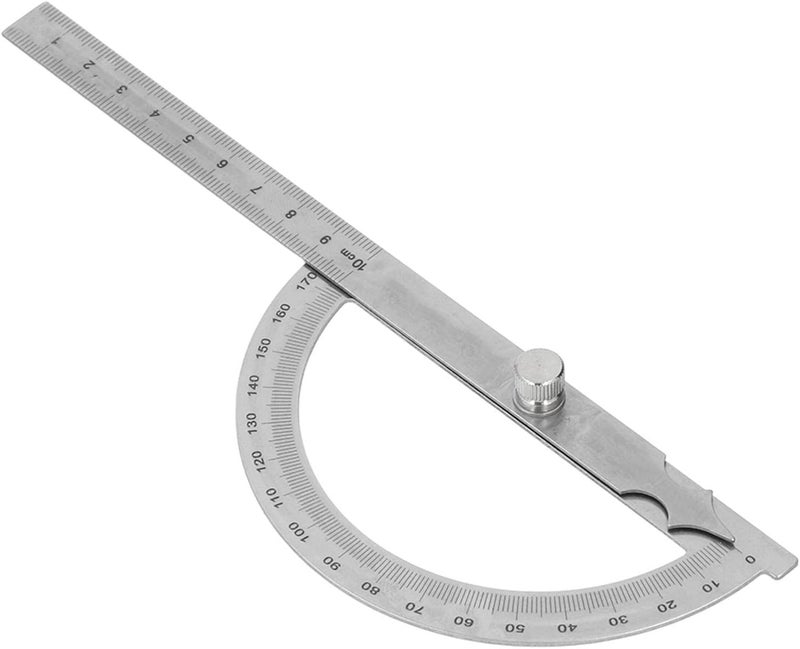 Stainless Steel Protractor, 0-180 Degree Angle Ruler with Adjustable Wing Nut, for Engineering Drawing Architectural Design and Woodworking (120x150mm 0 to 10cm Range) - Image 2