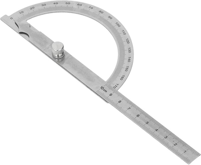 Stainless Steel Protractor, 0-180 Degree Angle Ruler with Adjustable Wing Nut, for Engineering Drawing Architectural Design and Woodworking (120x150mm 0 to 10cm Range) - Image 3