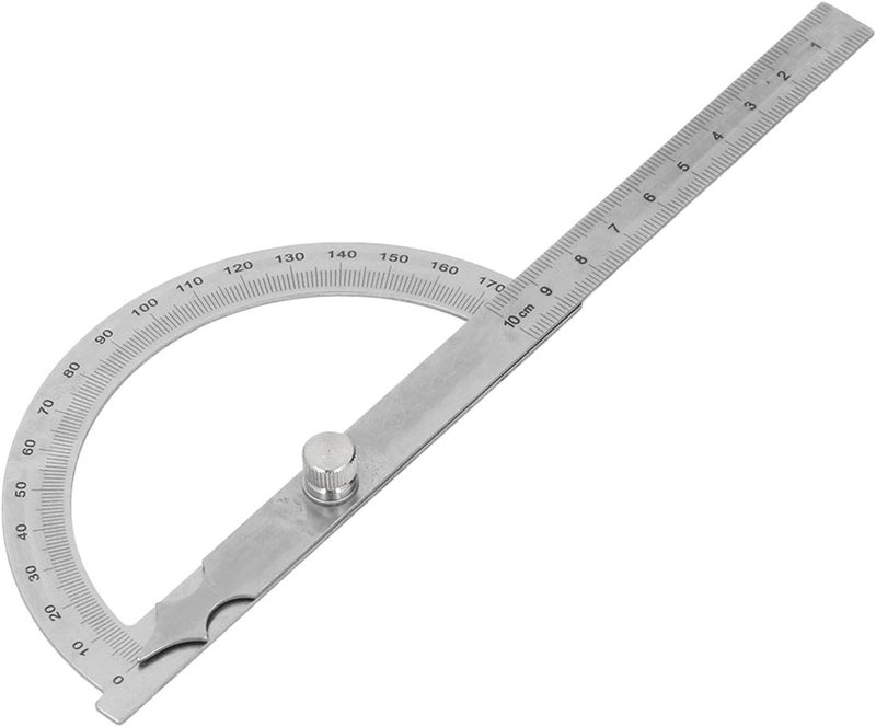 Stainless Steel Protractor, 0-180 Degree Angle Ruler with Adjustable Wing Nut, for Engineering Drawing Architectural Design and Woodworking (120x150mm 0 to 10cm Range) - Image 1
