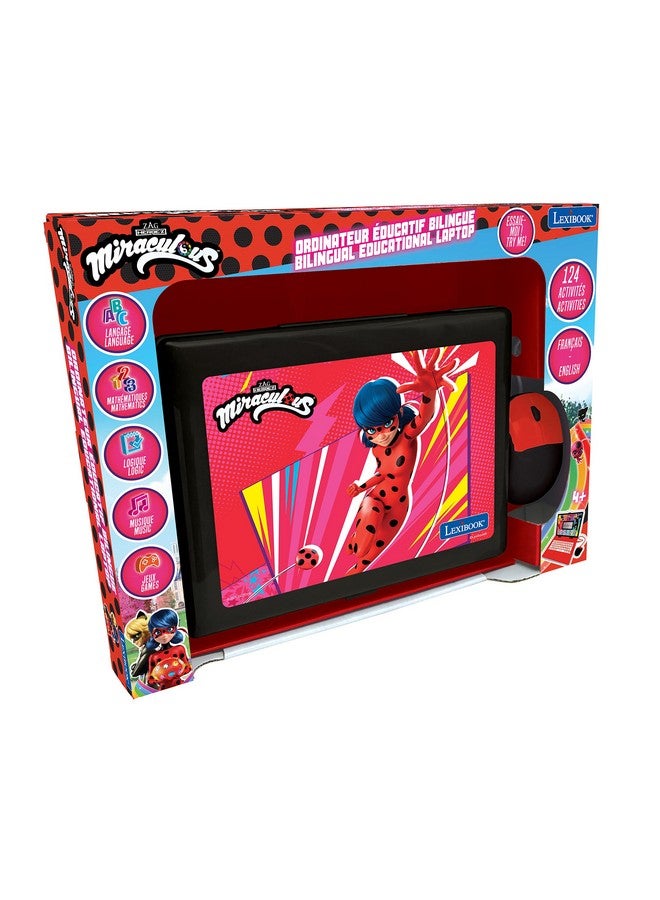 Lexibook Miraculous - Educational And Bilingual Laptop English/Spanish - Toy For Child Kid (Boys & Girls) 124 Activities, Learn Play Games And Music With Ladybug - Red/Black Jc598Mii2 - Image 4