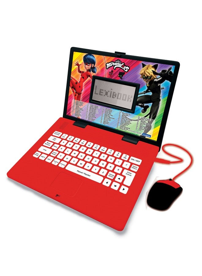 Lexibook Miraculous - Educational And Bilingual Laptop English/Spanish - Toy For Child Kid (Boys & Girls) 124 Activities, Learn Play Games And Music With Ladybug - Red/Black Jc598Mii2 - Image 1