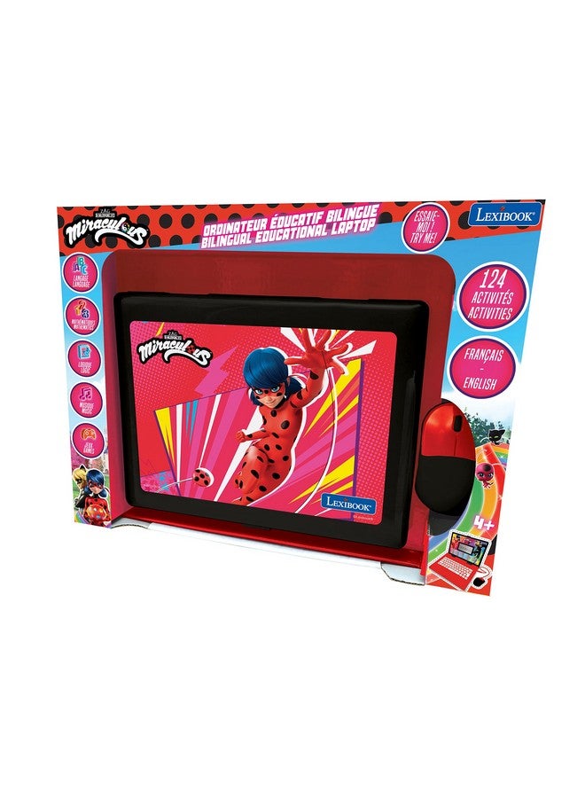 Lexibook Miraculous - Educational And Bilingual Laptop English/Spanish - Toy For Child Kid (Boys & Girls) 124 Activities, Learn Play Games And Music With Ladybug - Red/Black Jc598Mii2 - Image 3