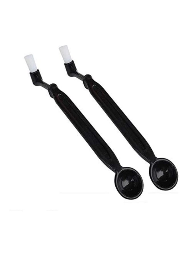 NIBEMINENT Pack Of 2 Espresso Machine Cleaning Brush With Spoon Black - Image 1