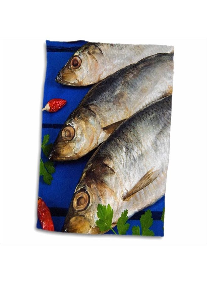 3DROSE 3D Rose Dried and Smoked Atlantic Herring-Cuisine-Li11 Nto0029-Nico Tondini Towel, 15" x 22" - Image 2