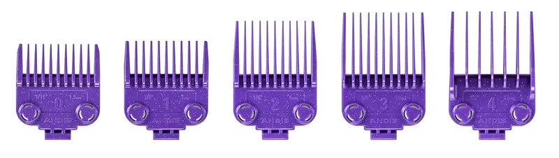 Andis 560997 OG Master Dual Magnet Attachment Clipper Guard Set 5Pack Purple