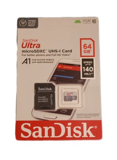 Sandisk SanDisk Ultra micros DXc UHS-l Card For better photos and Full HD Video 64GB 140MB/S 