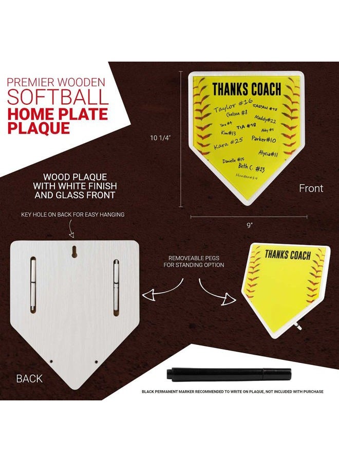 ChalkTalkSPORTS Softball Coach Home Plate Plaque | Thank You Coach | Ready to Autograph Premier - Image 3