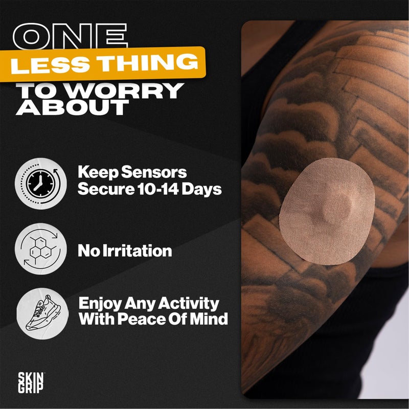 Skin Grip Adhesive Patches Compatible with Dexcom G7 & Stelo CGM â€“ Waterproof & Sweatproof Cover for Continuous Glucose Monitor Sensor, Stays Secure for 10-15 Days â€“ 20 Pack, Tan - Image 3