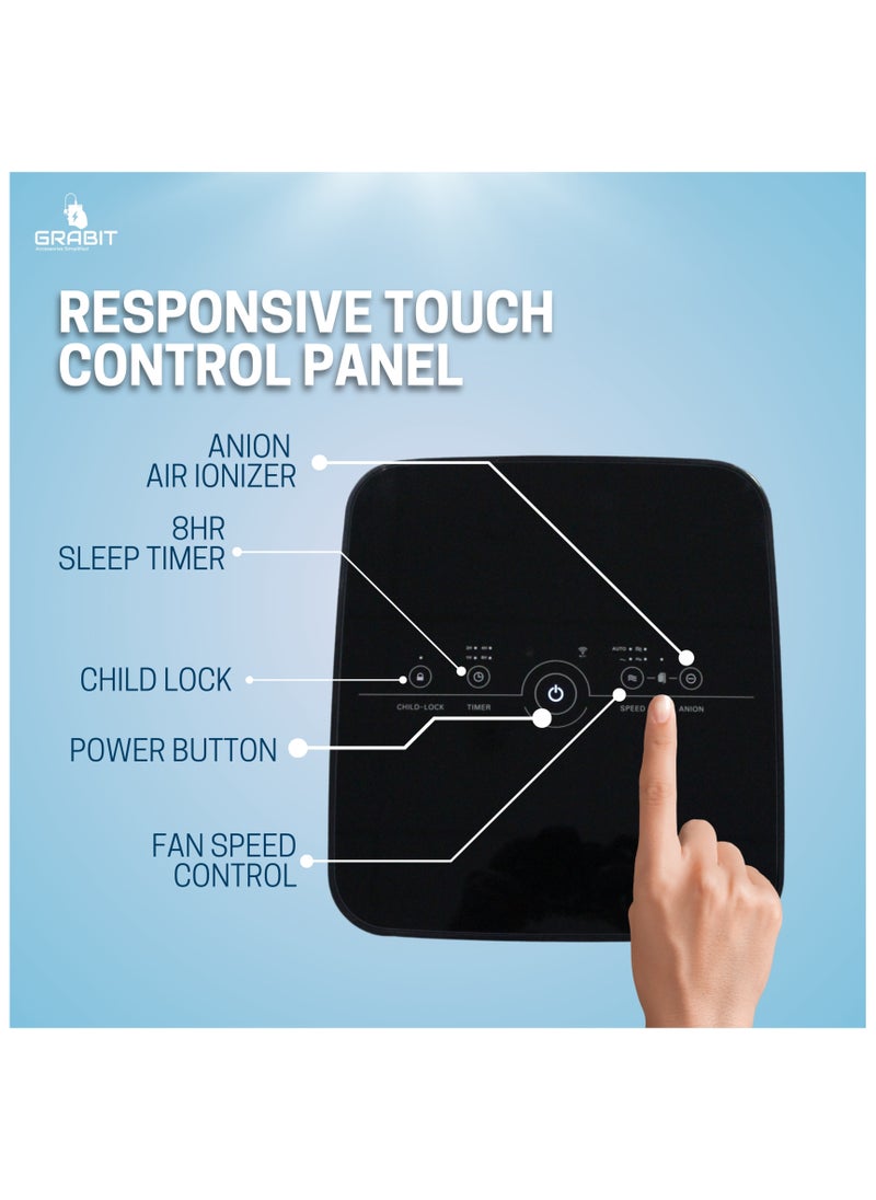 GRABIT Smart Air Purifier – 4-Stage Filtration, Wi-Fi Control, Quiet Operation