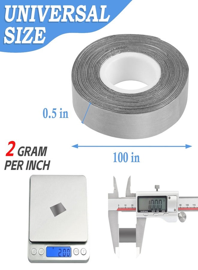 NVAAV 1/2 × 100 Inch - 2 Gram Per Inch Lead Tape for Tennis Racquet Golf Club Pickleball Paddles, Head Lead Weighted Tape Strips Roll 0.024 InchThickness - Image 2